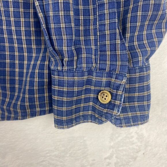 L.L Bean Shirt Mens Extra Large XL Blue Checkered Button Up Long Sleeve Shirt - Picture 5 of 9